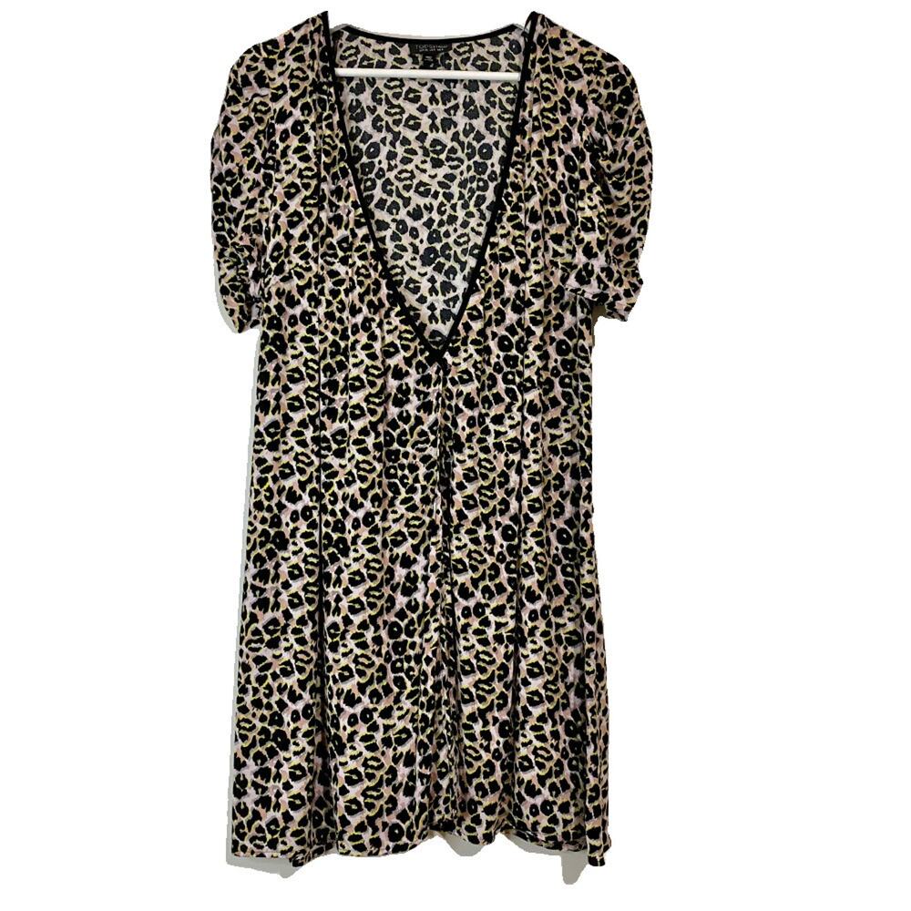 Topshop Women’s Kimono Animal Print Dress Multicolor Size 4 EUC